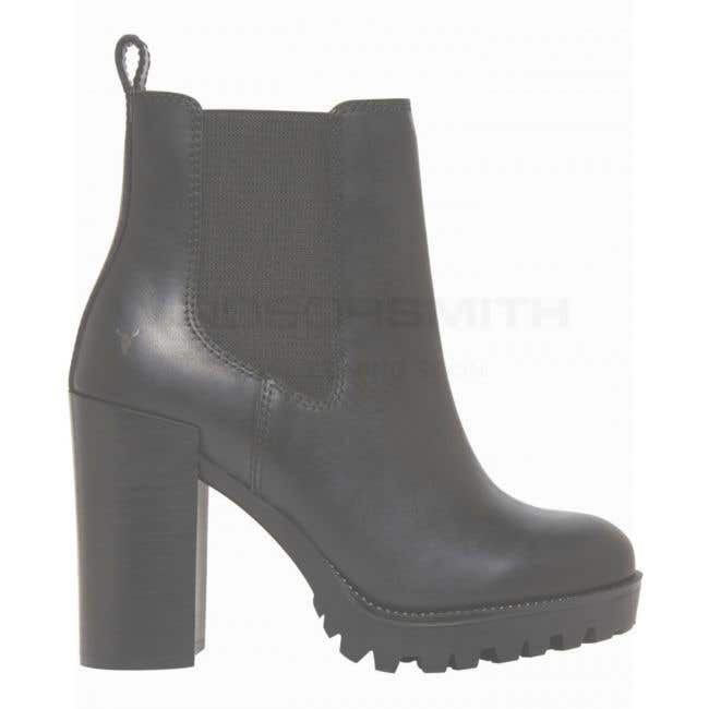 Fiona Black Leather Ankle Boot | Women 