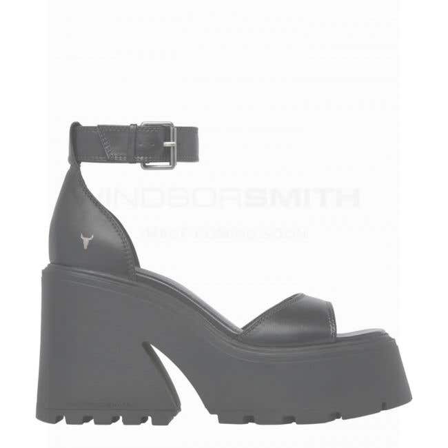 FLAWS BLACK LEATHER SANDAL