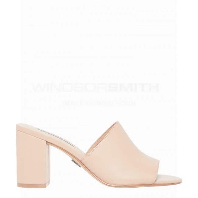 leather block heel mules