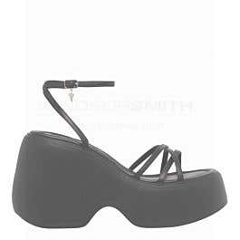 SOULMATE BLACK PLATFORM LEATHER SANDAL