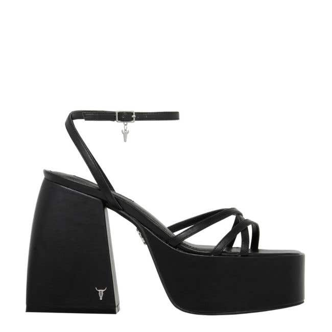 Heaven Black Leather Heel | Windsor Smith