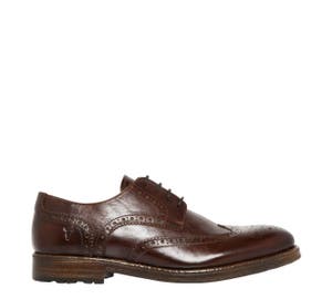 Men's brown derby brogue shoes on side view - Edward by Windsor Smith
